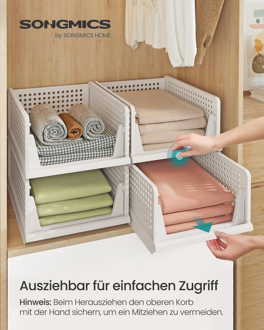 Stapelbare Schrank Organizer weiß