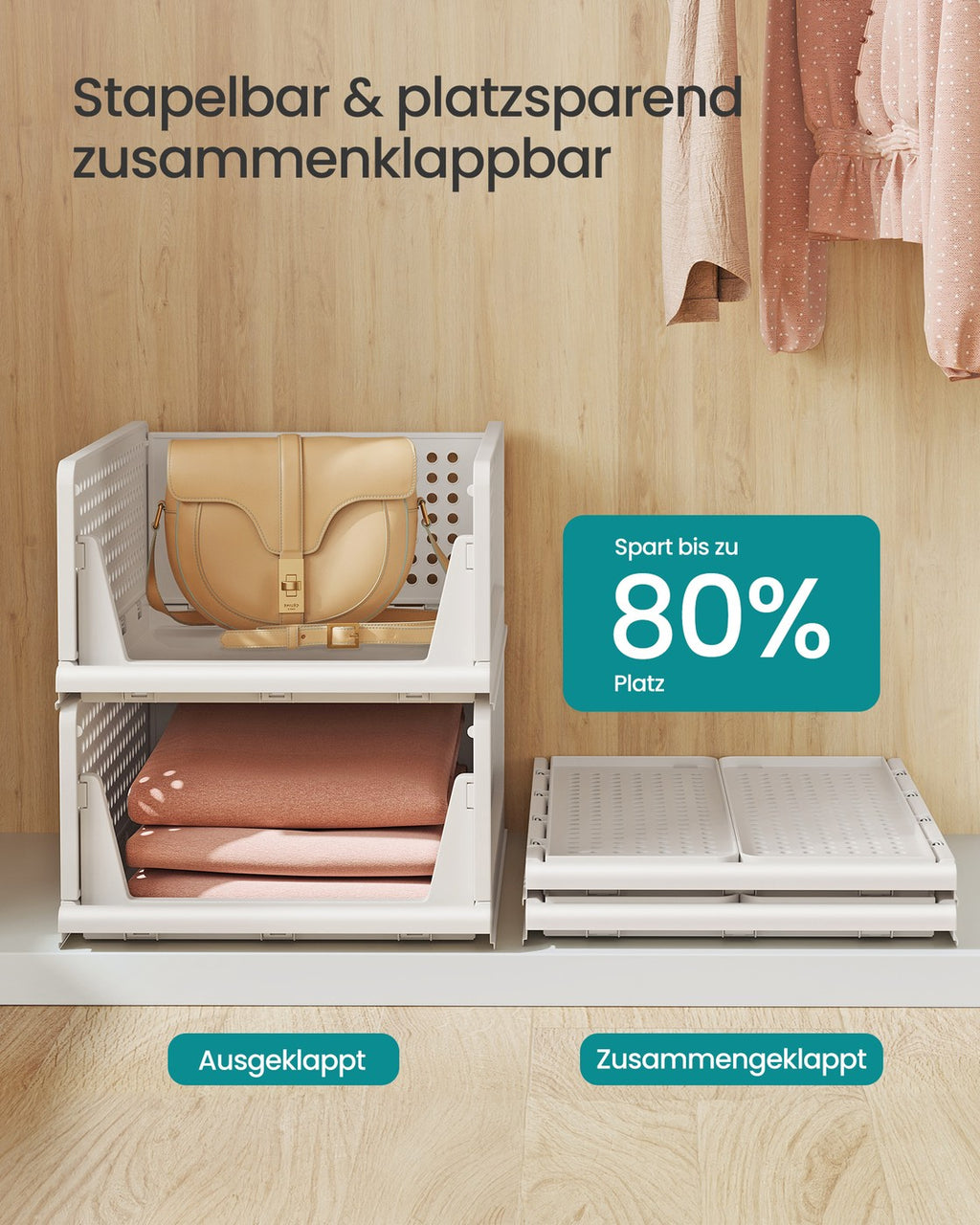 Stapelbare Schrank Organizer weiß