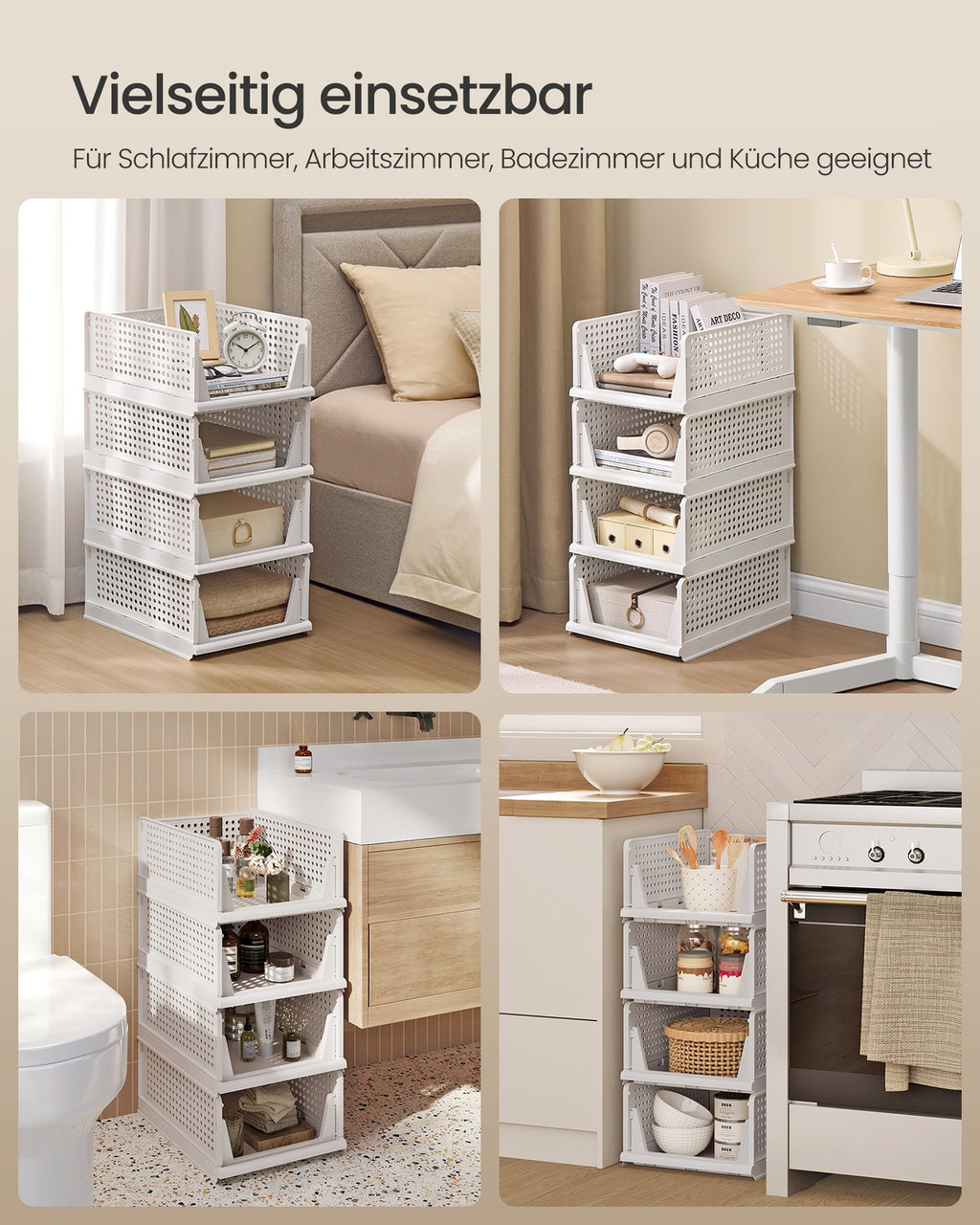 Stapelbare Schrank Organizer weiß