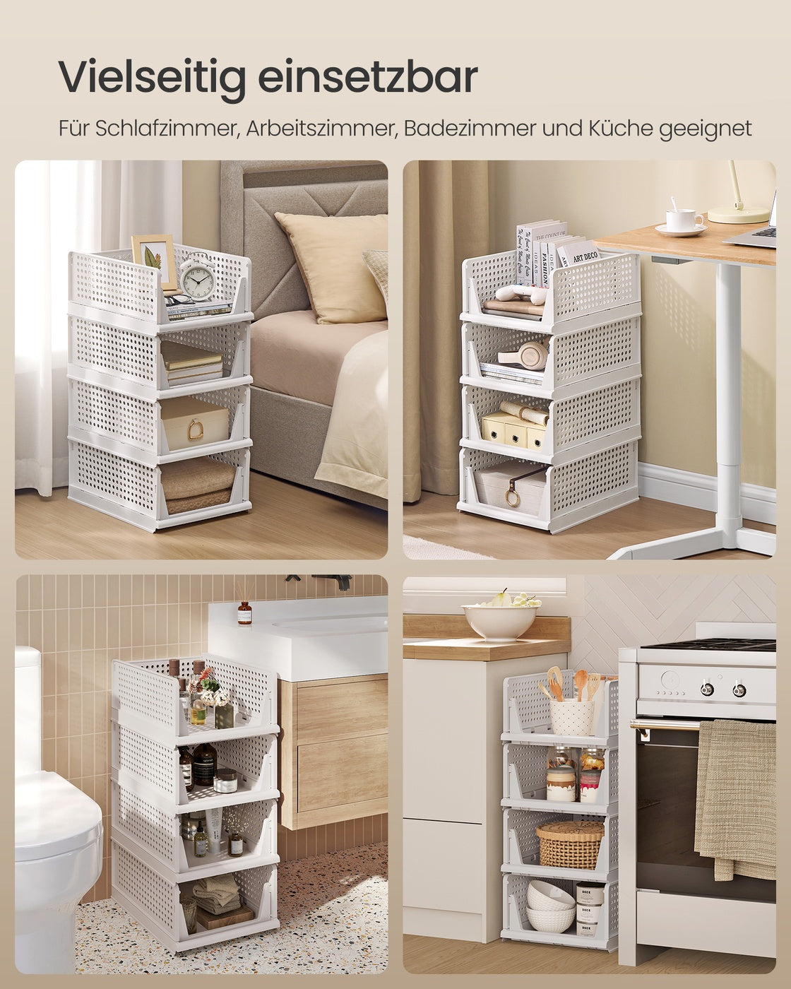 Stapelbare Schrank Organizer weiß