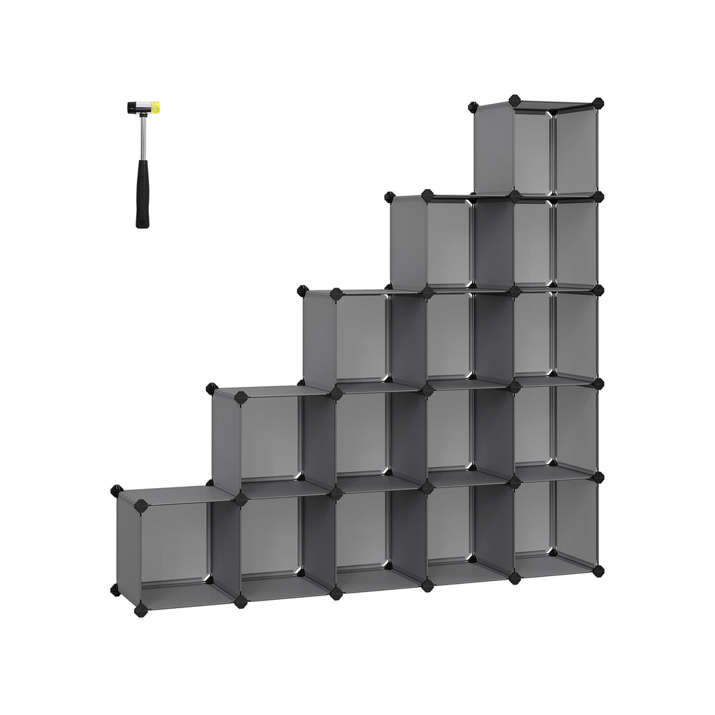 DIY Schuhregal aus 16 Würfeln 31 x 123 x 123 cm