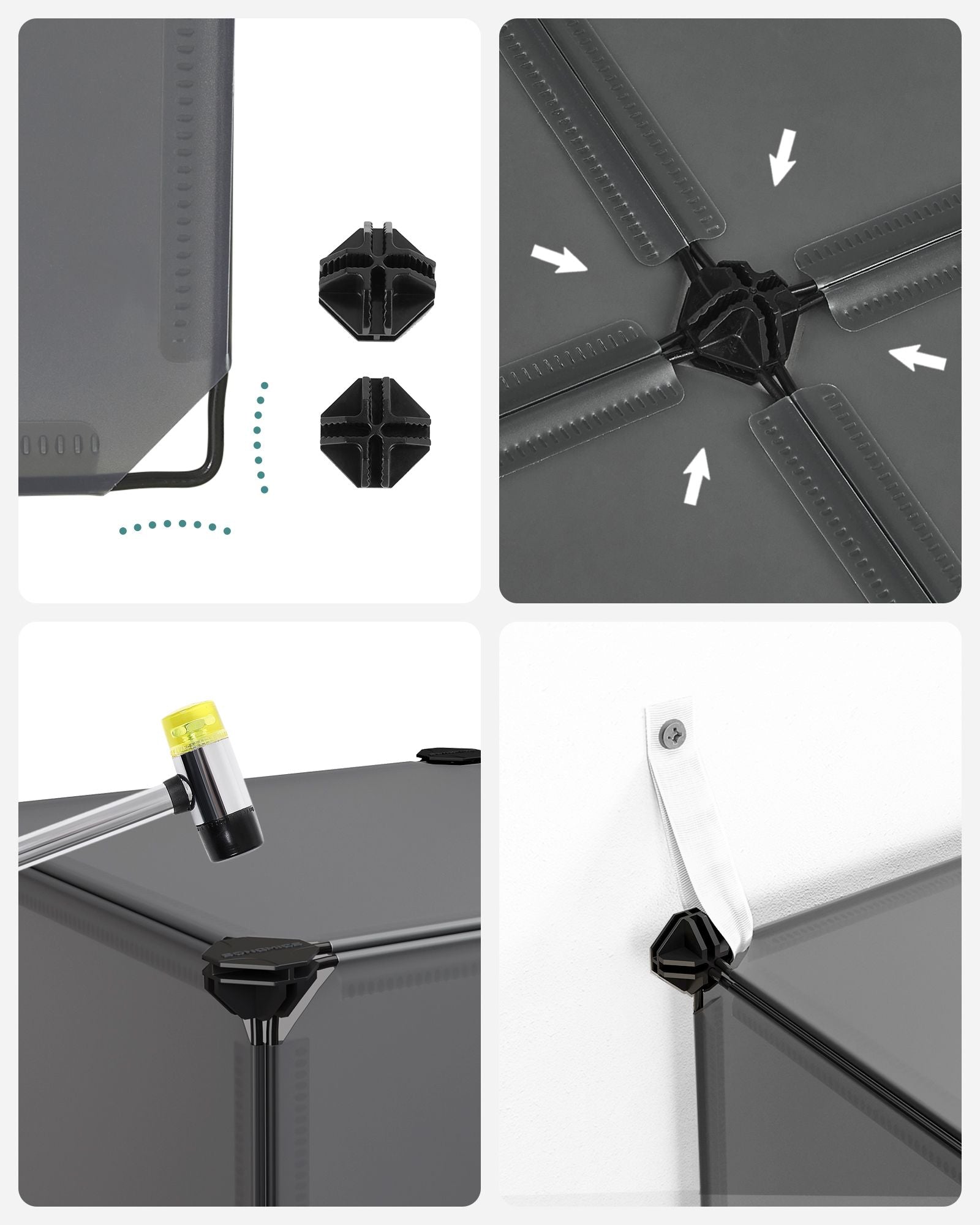 DIY Schuhregal aus 16 Würfeln 31 x 123 x 123 cm