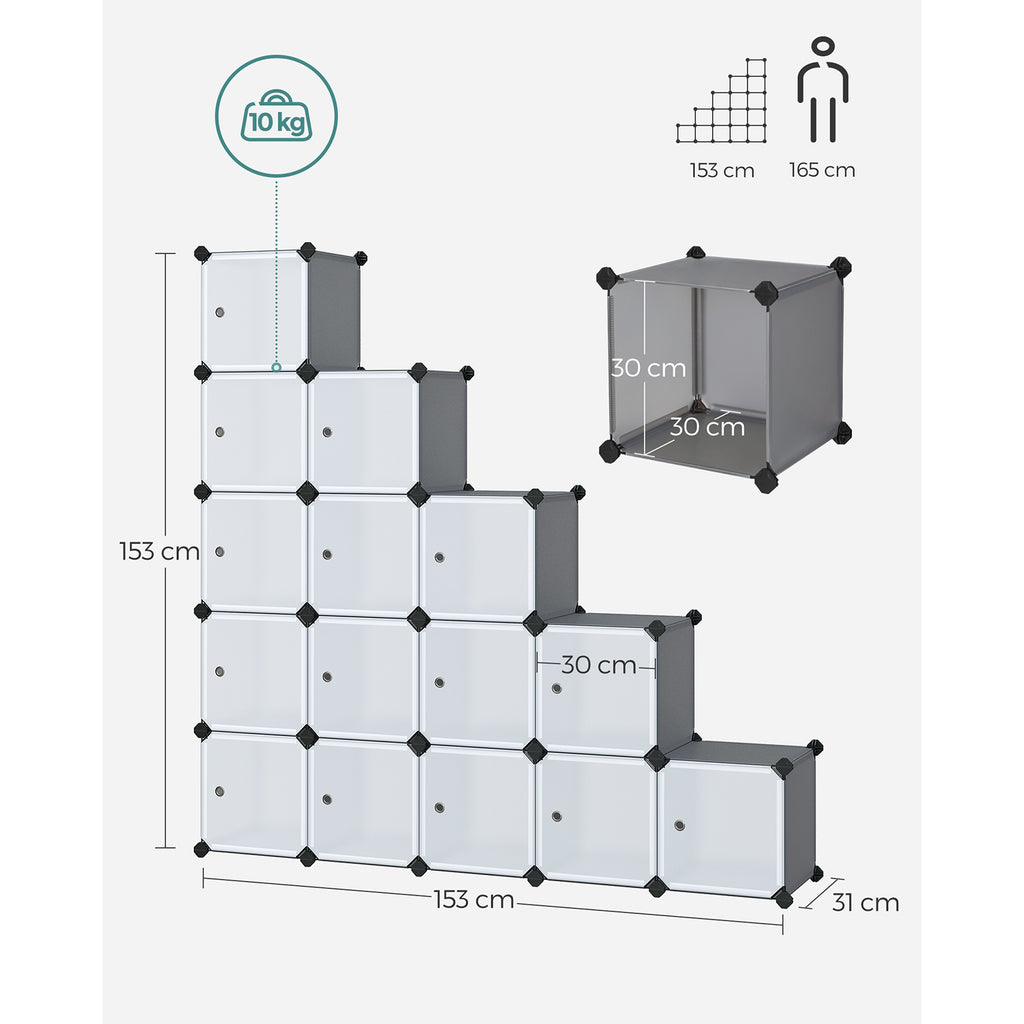 Regalsystem Set aus 16 Würfeln