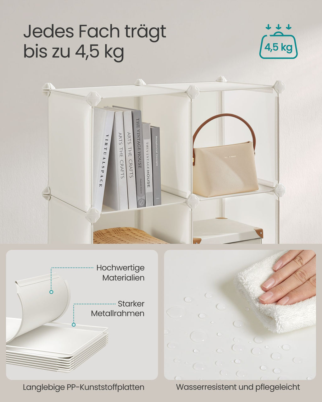 Regalsystem aus 16 Würfeln mit Türen