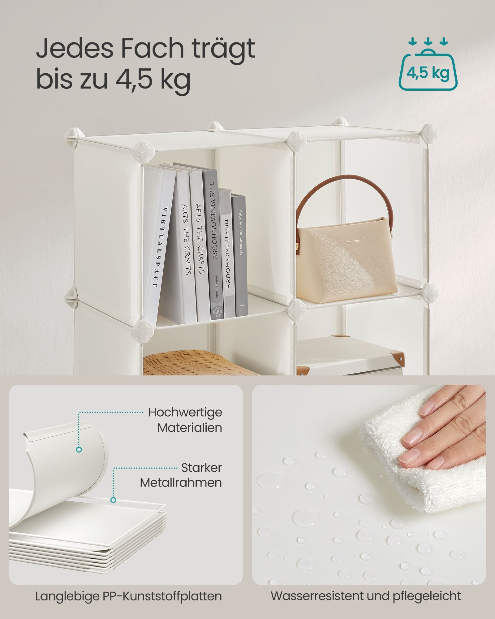 Regalsystem aus 16 Würfeln mit Türen