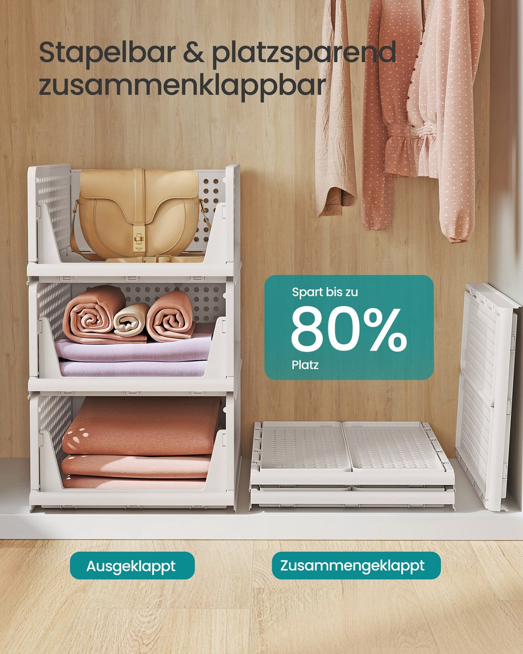 6er Set Stapelbare Schrank Organizer