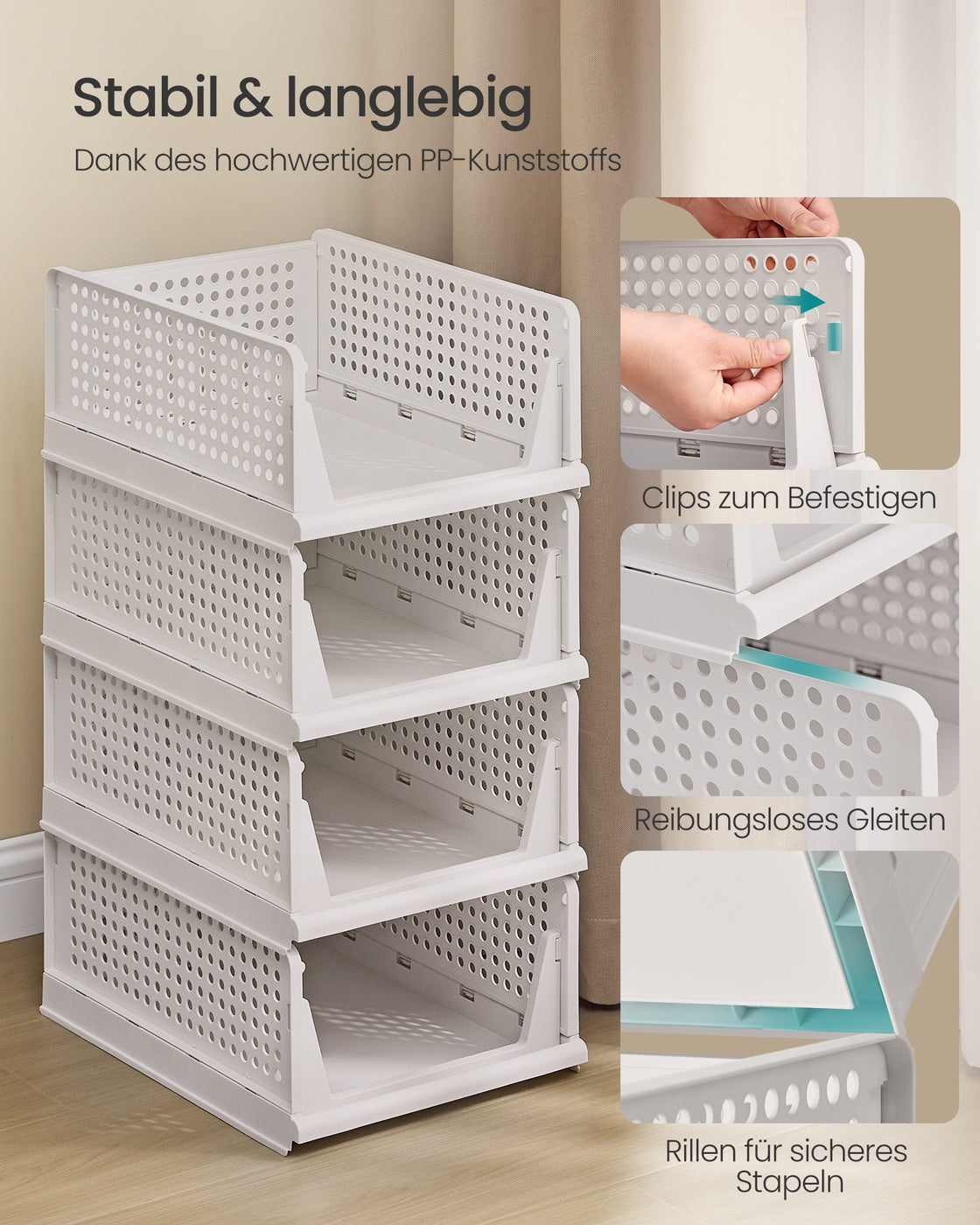 6er Set Stapelbare Schrank Organizer
