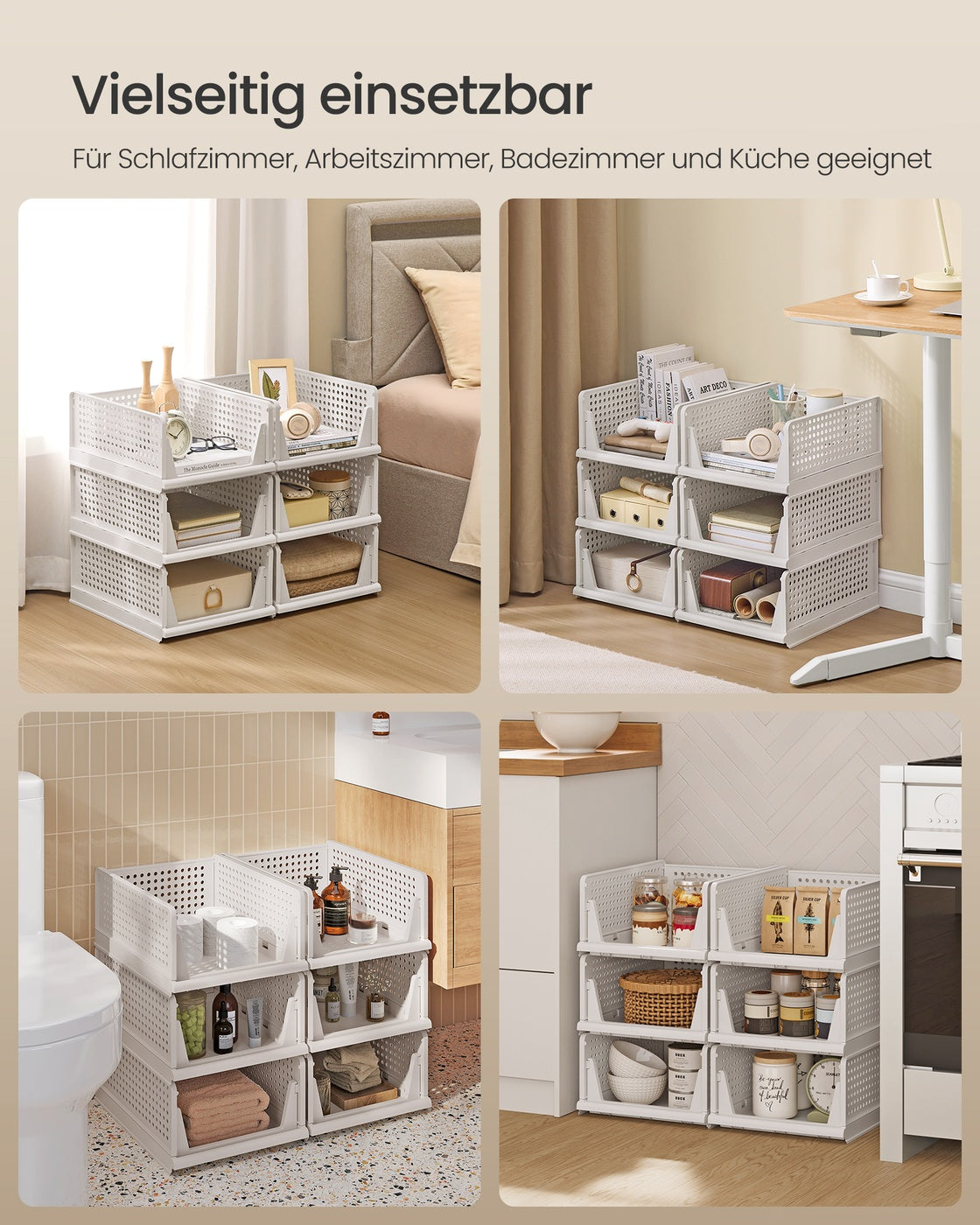 6er Set Stapelbare Schrank Organizer