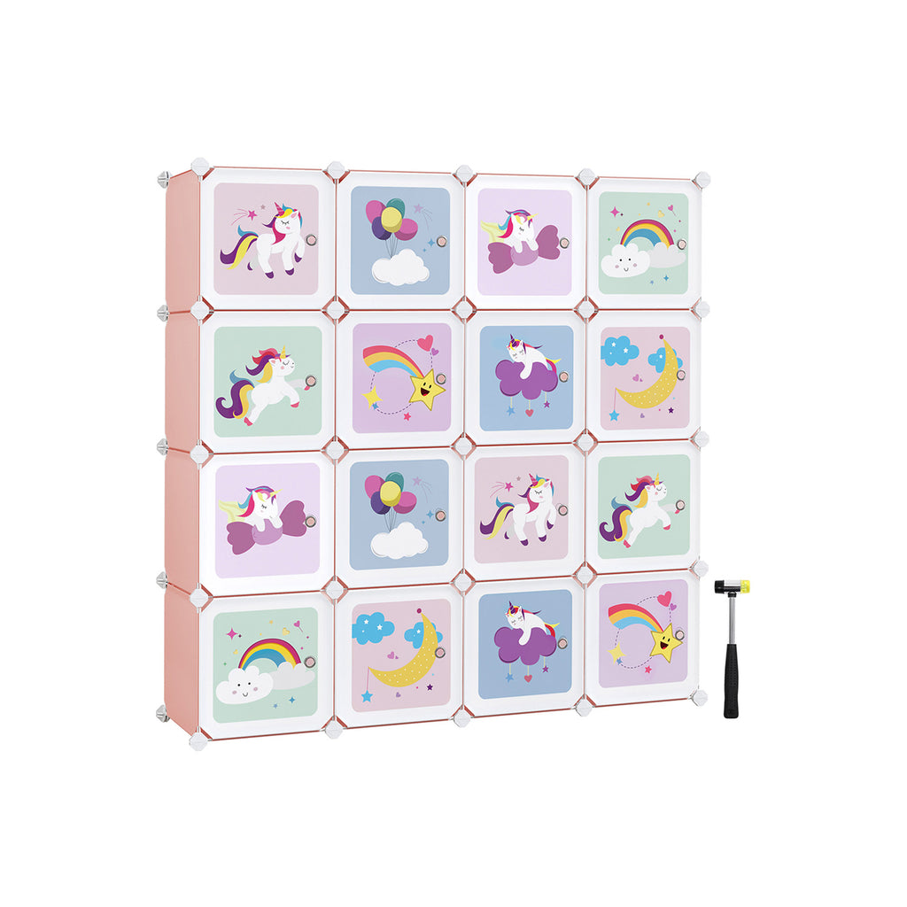 Regalsystem für Kinder Set aus 16 Würfeln
