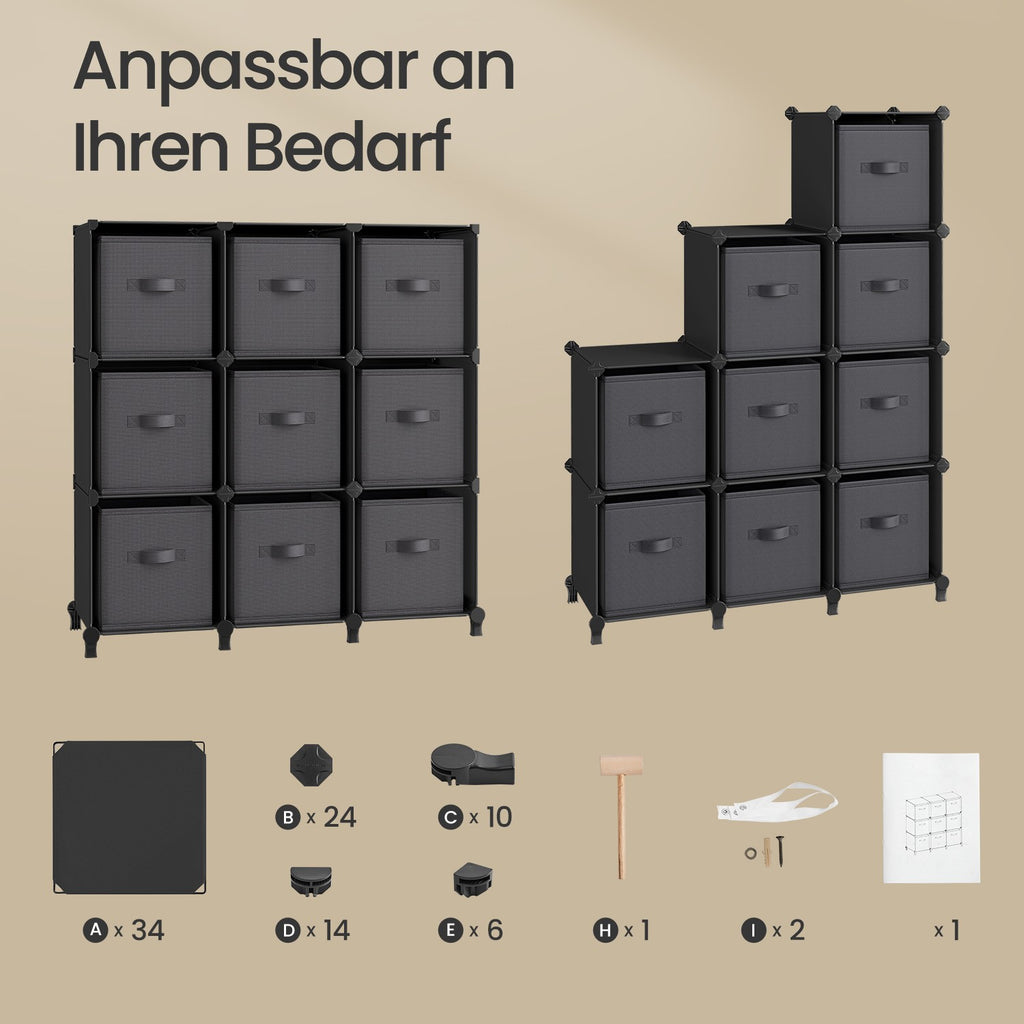 Würfelregal mit 6 Boxen erweiterbar und platzsparend