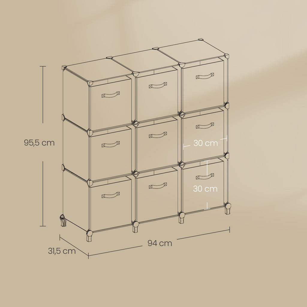Würfelregal mit 6 Boxen erweiterbar und platzsparend