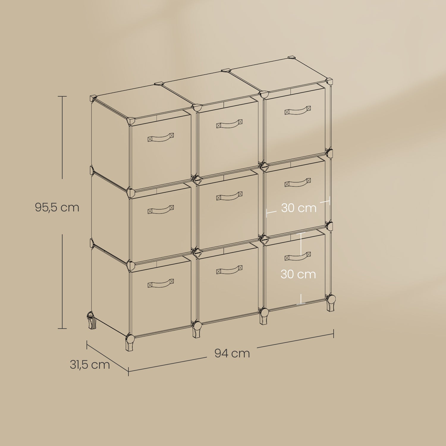 Würfelregal mit 6 Boxen erweiterbar und platzsparend