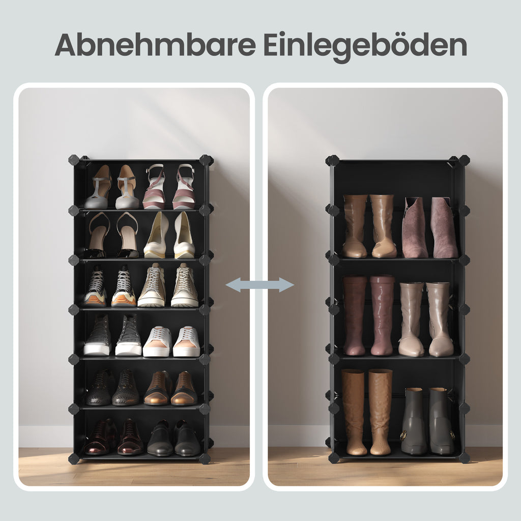 Schuhregal mit 10 Ebenen, Steckregal, Regalsystem