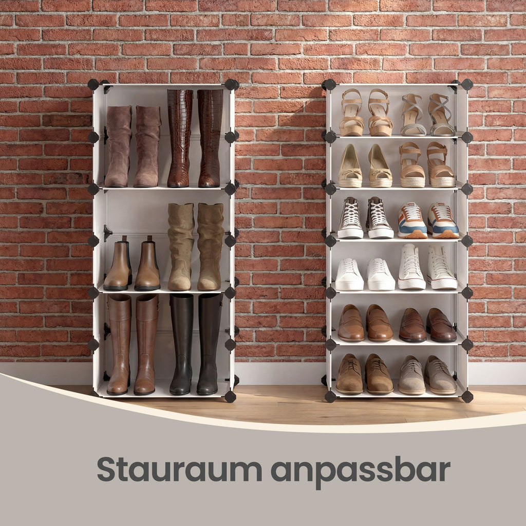 Schuhregal mit 10 Ebenen, Steckregal, Regalsystem