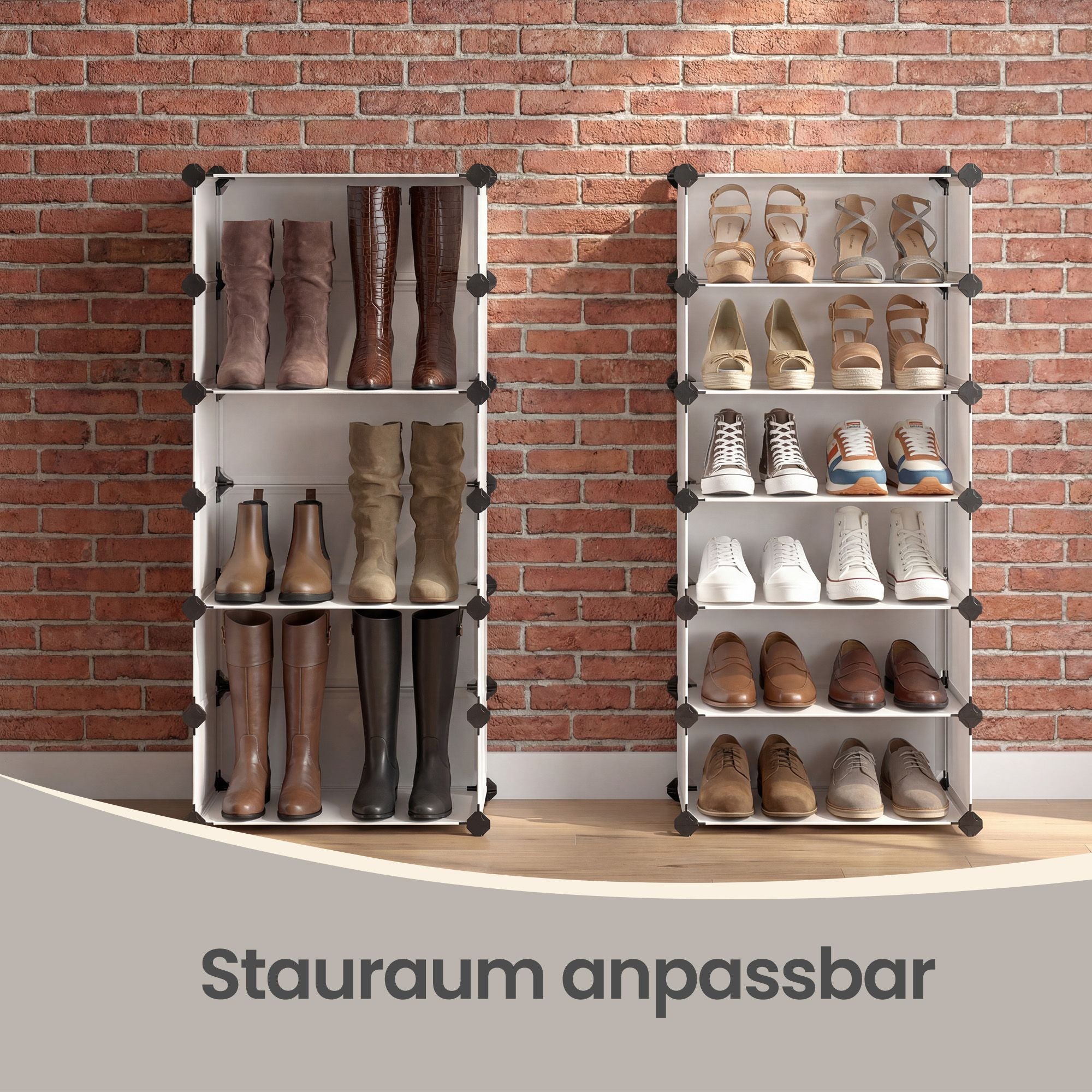 Schuhregal mit 10 Ebenen, Steckregal, Regalsystem