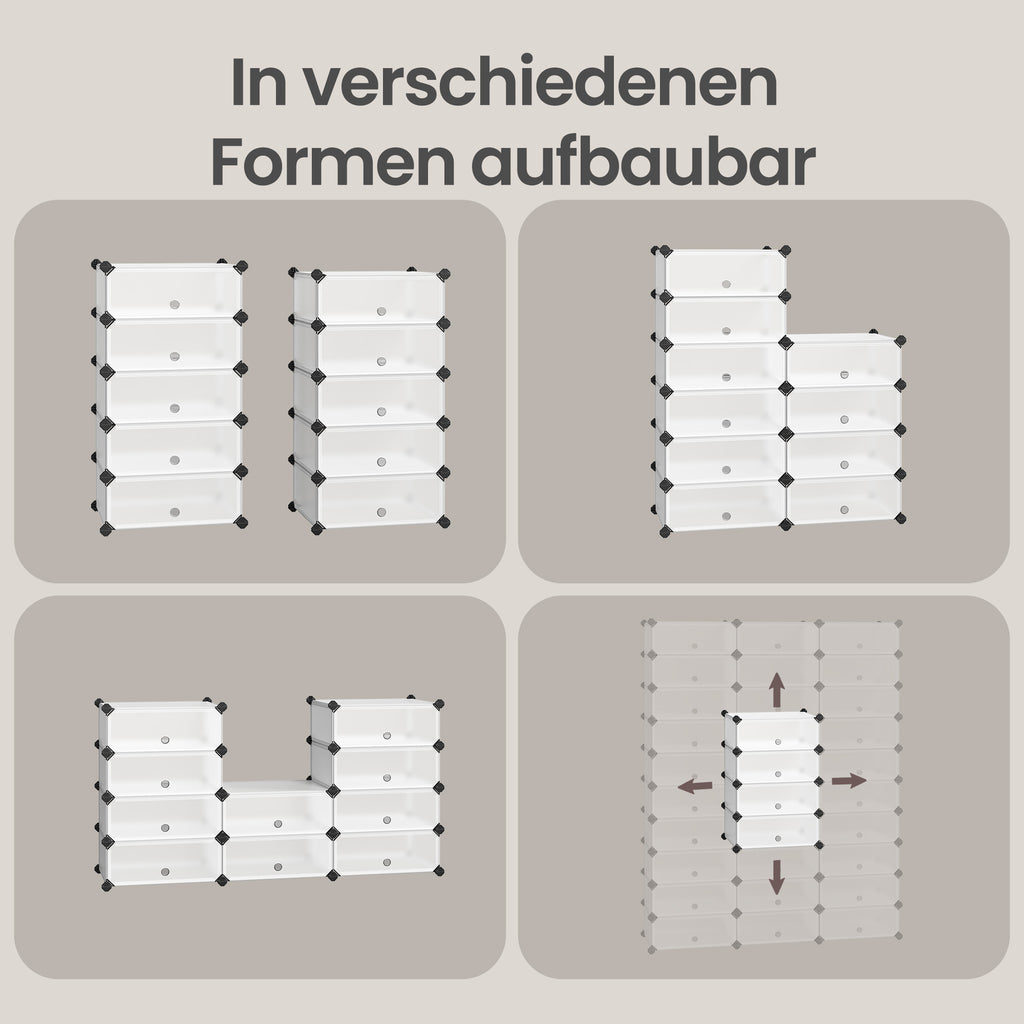 Schuhregal mit 10 Ebenen, Steckregal, Regalsystem