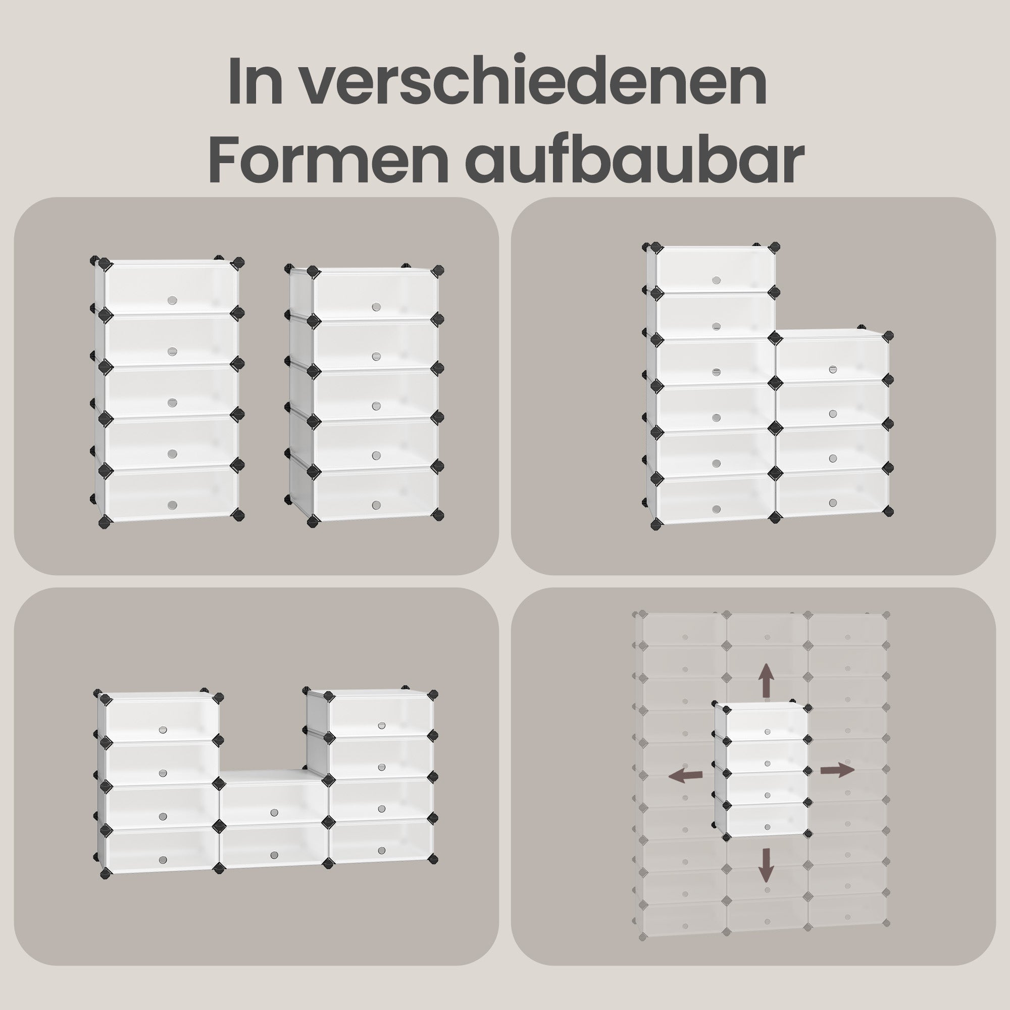 Schuhregal mit 10 Ebenen, Steckregal, Regalsystem