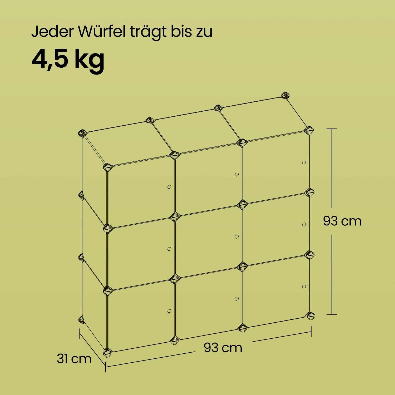 Schuhregal, Regalsystem mit 9 Würfeln, Kleiderschrank aus Kunststoff