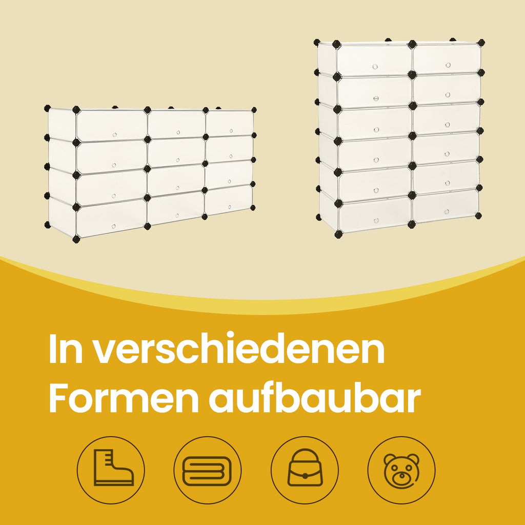 Schuhregal aus Kunststoff, Regalsystem, Steckregal