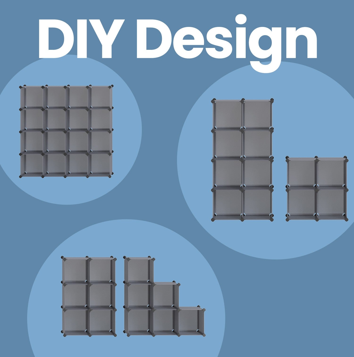 DIY Schuhregal aus 16 Würfeln 31 x 123 x 123 cm