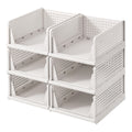 Schrank-Organizer klappbar, Kleiderschrank-Organizer stapelbar, ausziehbarer Korb 6er Set