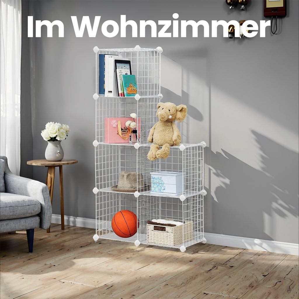 Steckregal 6 Gitterwürfel Weiß