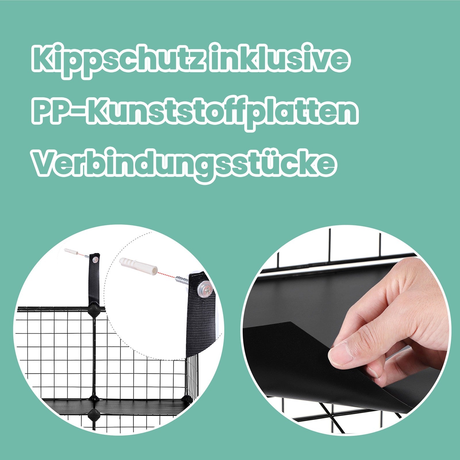 Steckregal 16 Gitterwürfel Schwarz