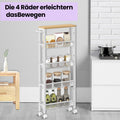 Rollwagen 5 Ebenen, Küchenwagen schmal, Nischenregal auf Rollen