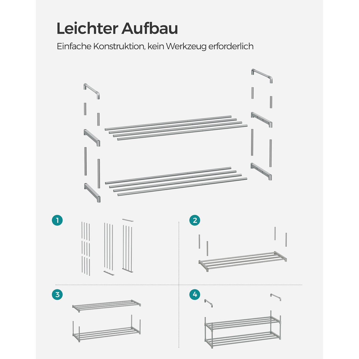 Schuhregal mit 2 Ebenen