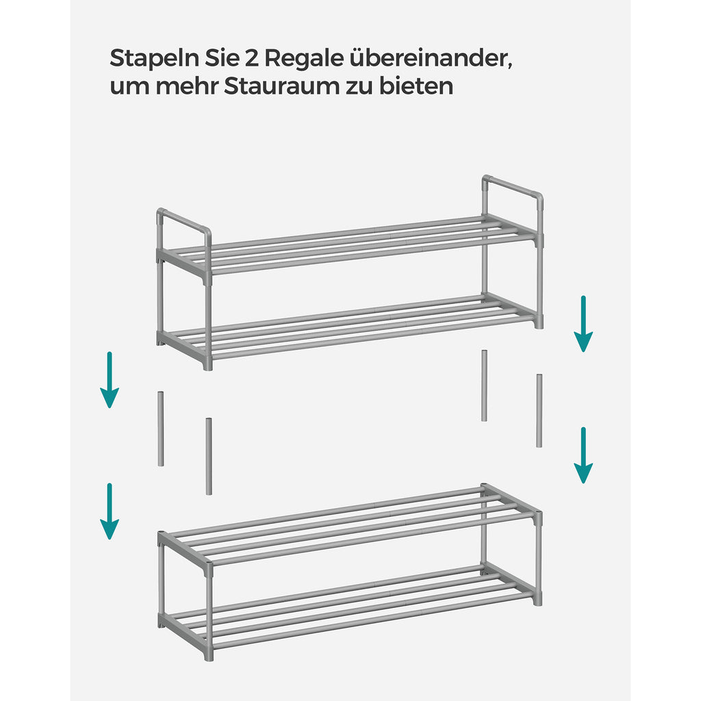 Schuhregal mit 2 Ebenen
