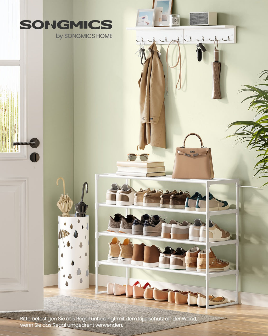 Schuhregal mit 4 Ablagen