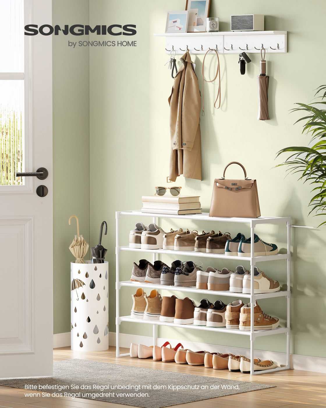 Schuhregal mit 4 Ablagen