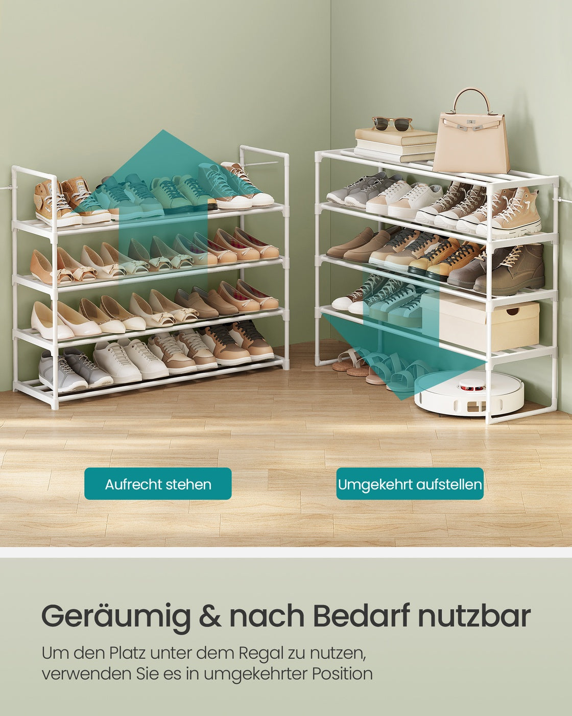 Schuhregal mit 4 Ablagen