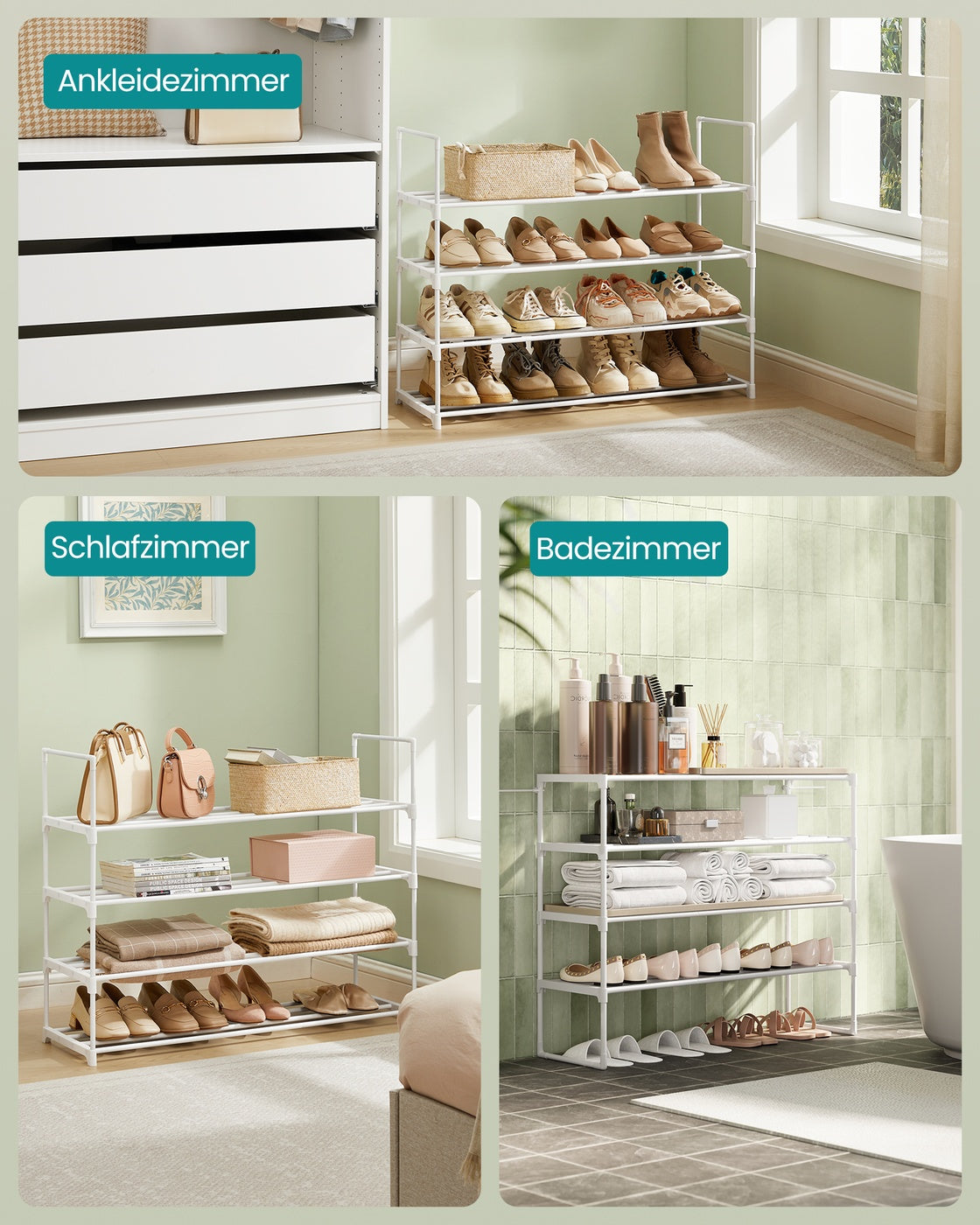Schuhregal mit 4 Ablagen