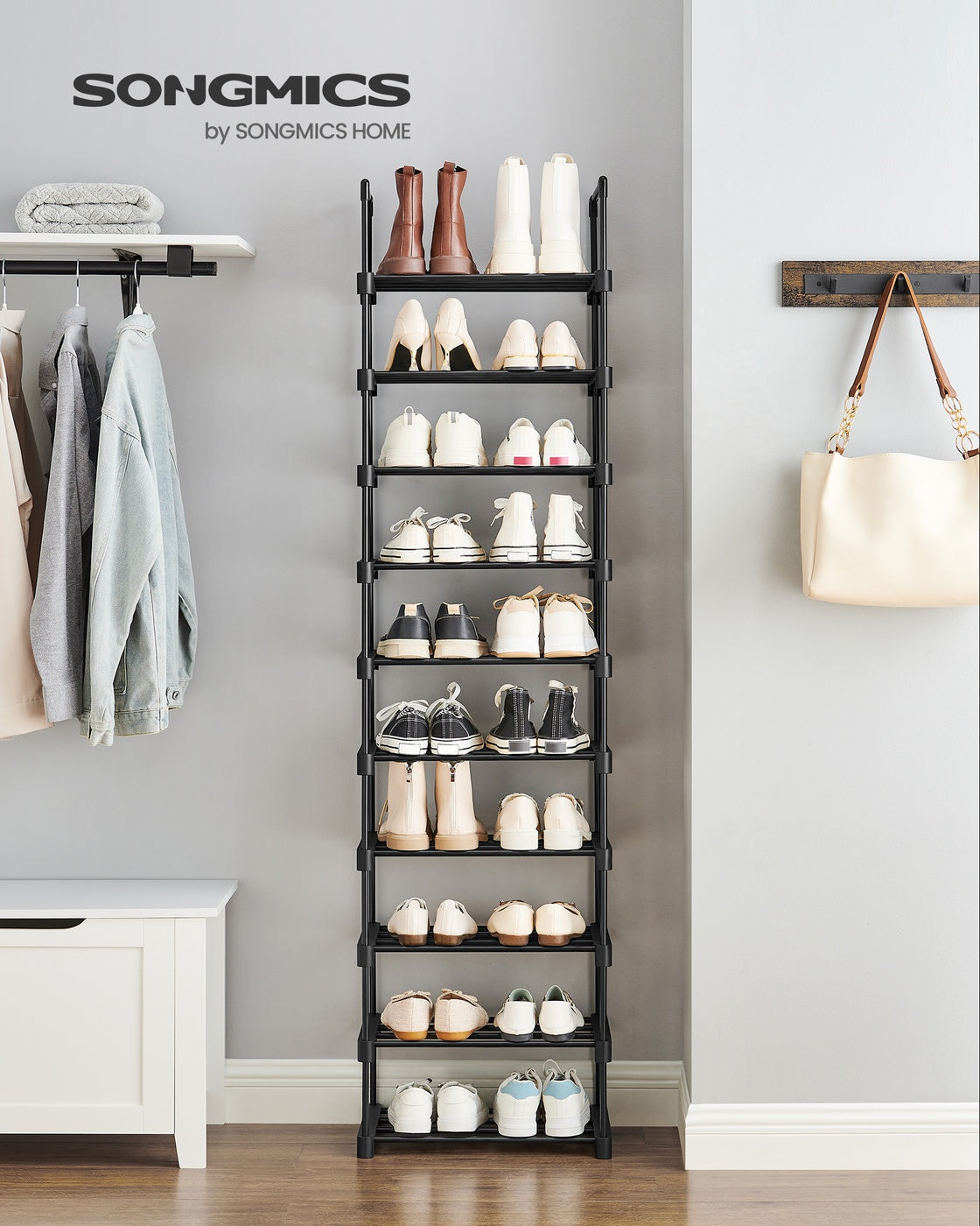 Schuhregal mit 10 Ablagen