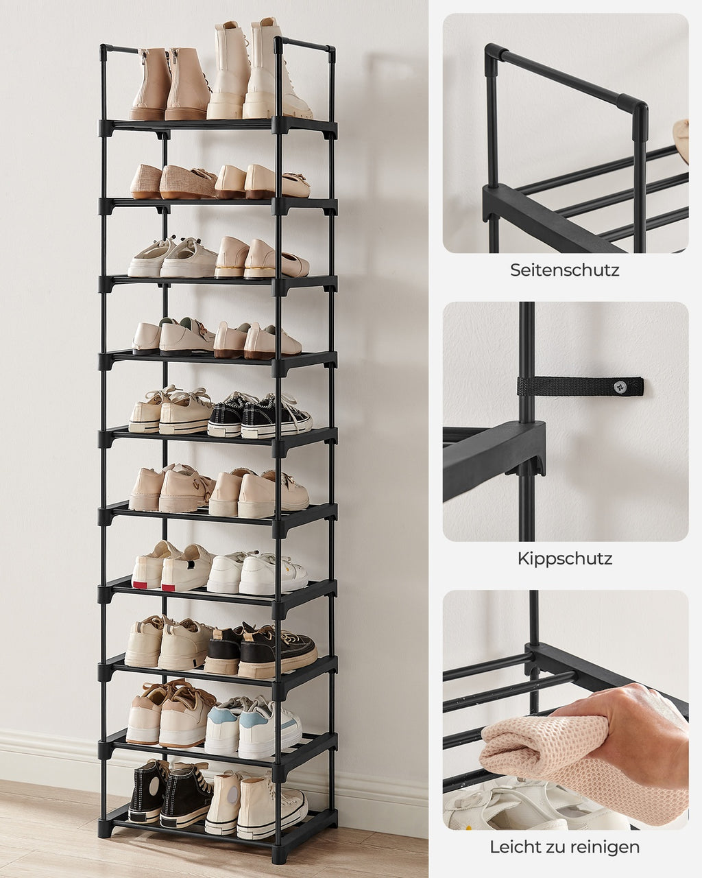 Schuhregal mit 10 Ablagen
