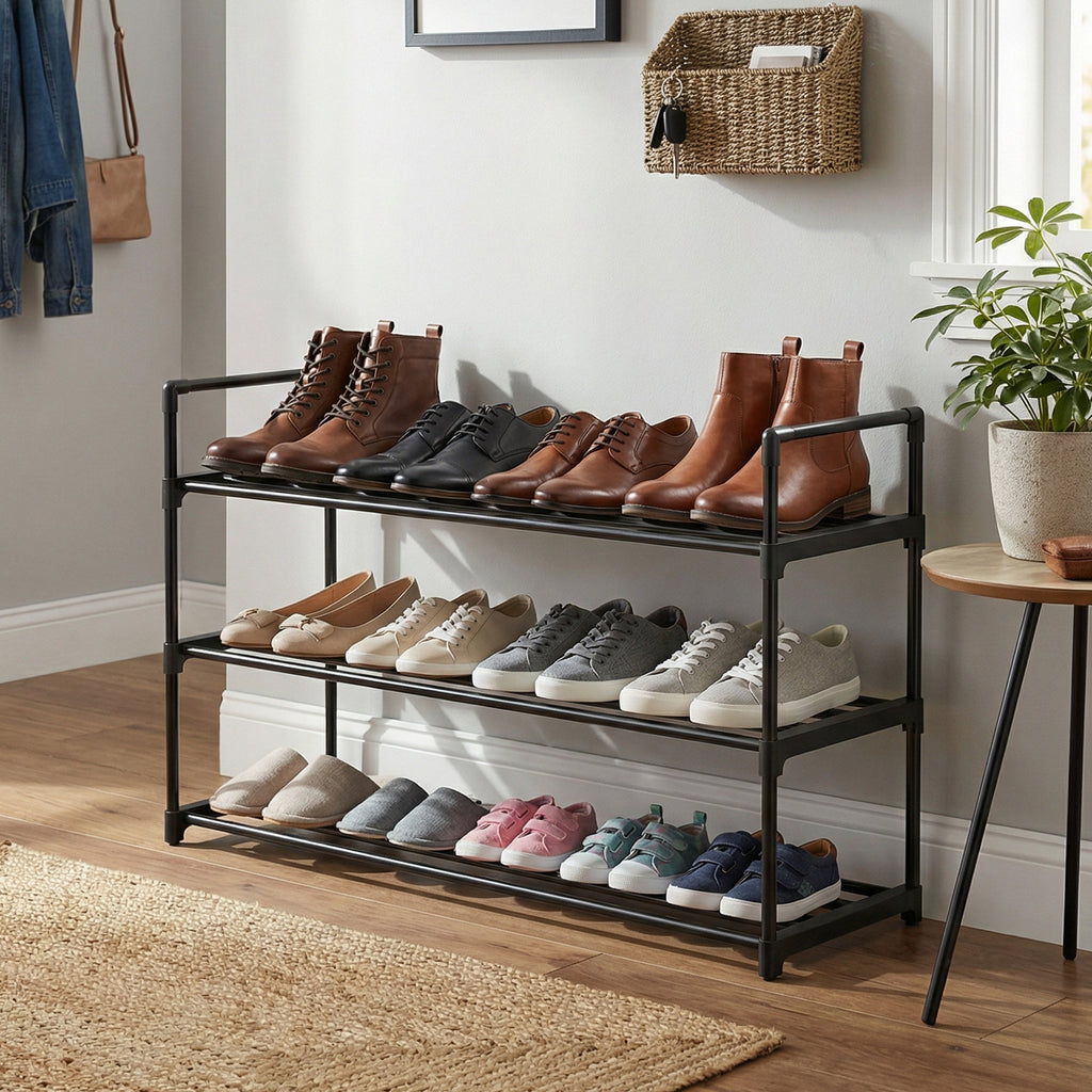 Schuh-Organizer mit 3 Ebenen, Schuhregal, für 12-15 Paar Schuhe