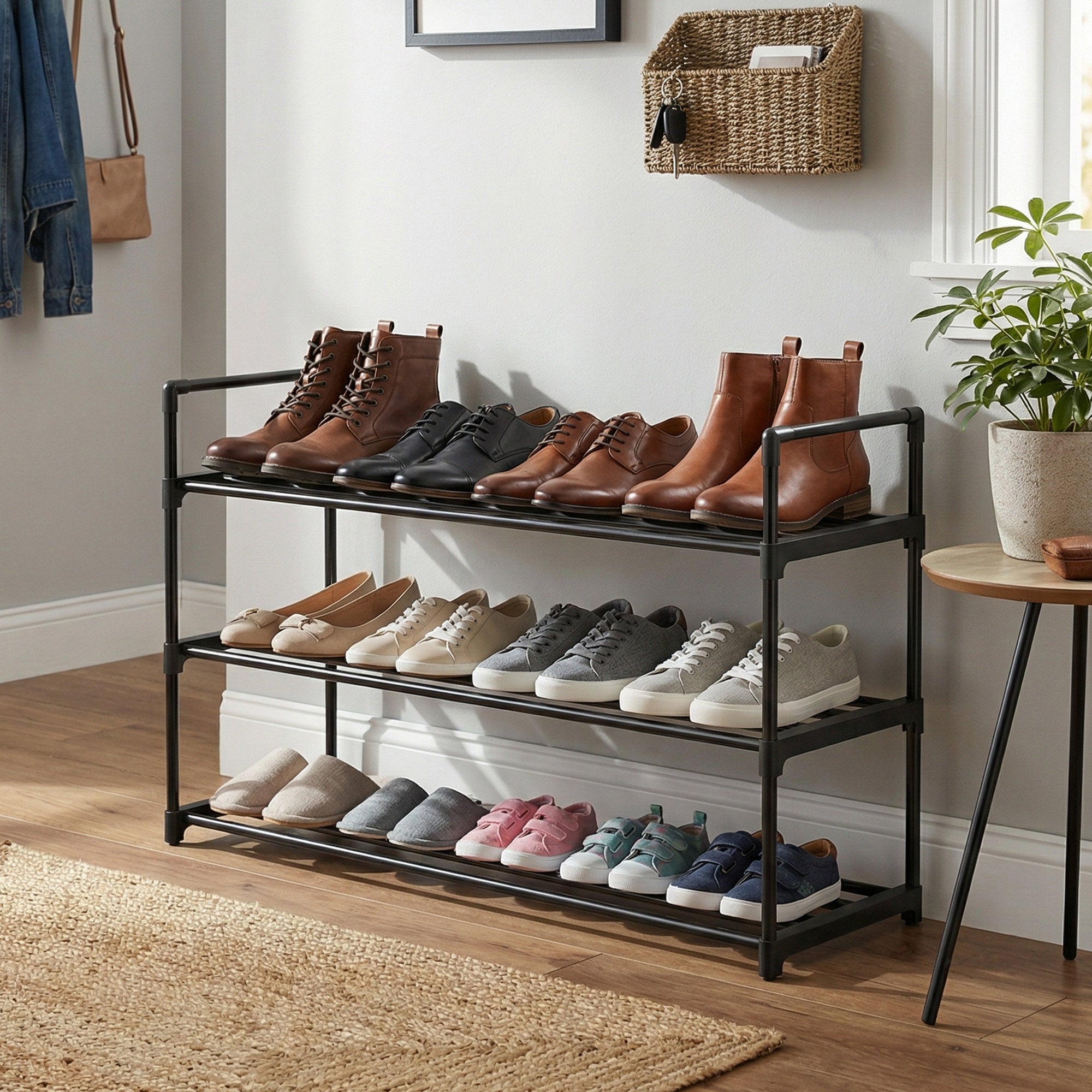 Schuh-Organizer mit 3 Ebenen, Schuhregal, für 12-15 Paar Schuhe