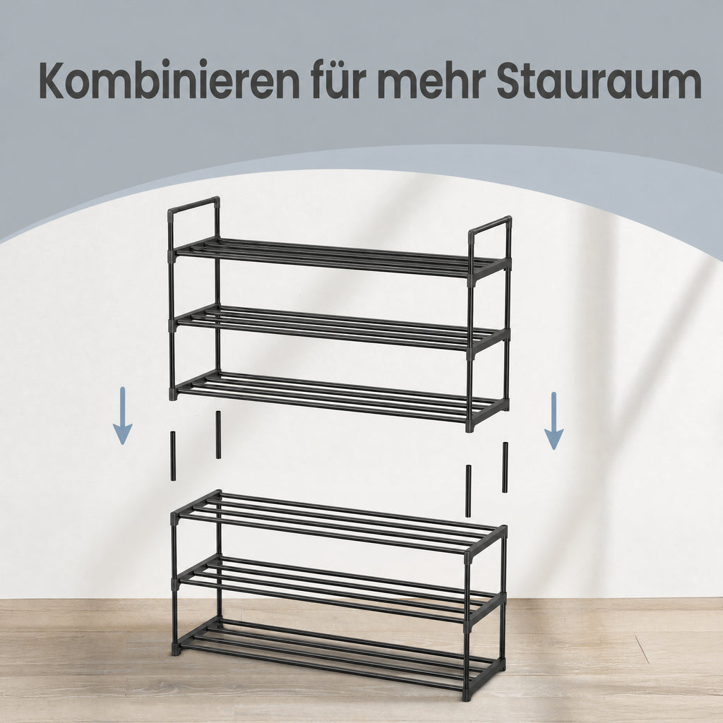 Schuh-Organizer mit 3 Ebenen, Schuhregal, für 12-15 Paar Schuhe