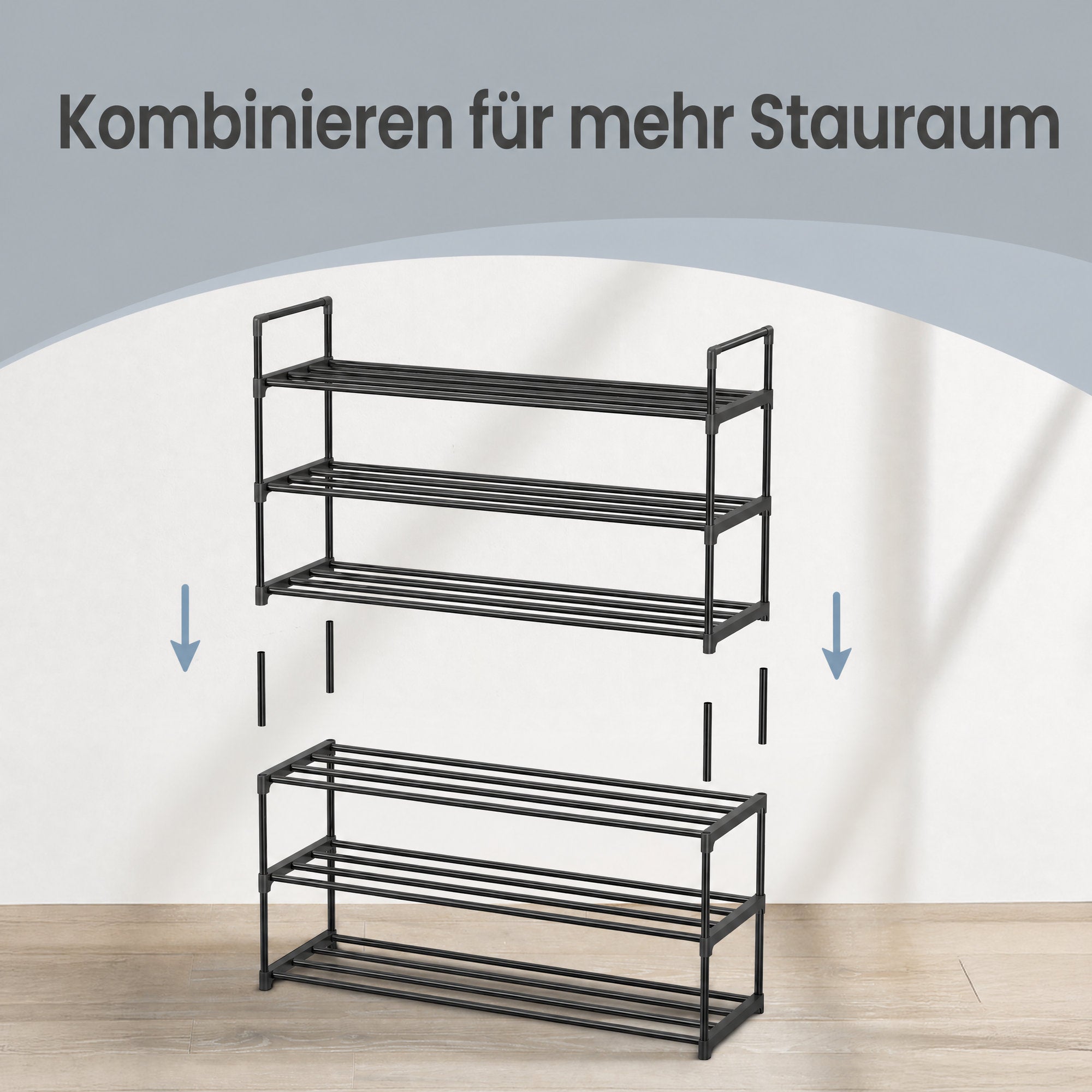 Schuh-Organizer mit 3 Ebenen, Schuhregal, für 12-15 Paar Schuhe