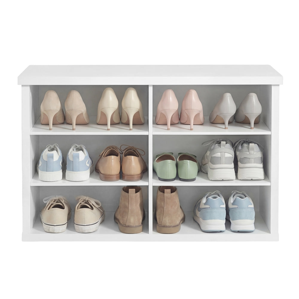 Sitzbank mit Stauraum, Schuhbank, Schuhregal 6 Fächer