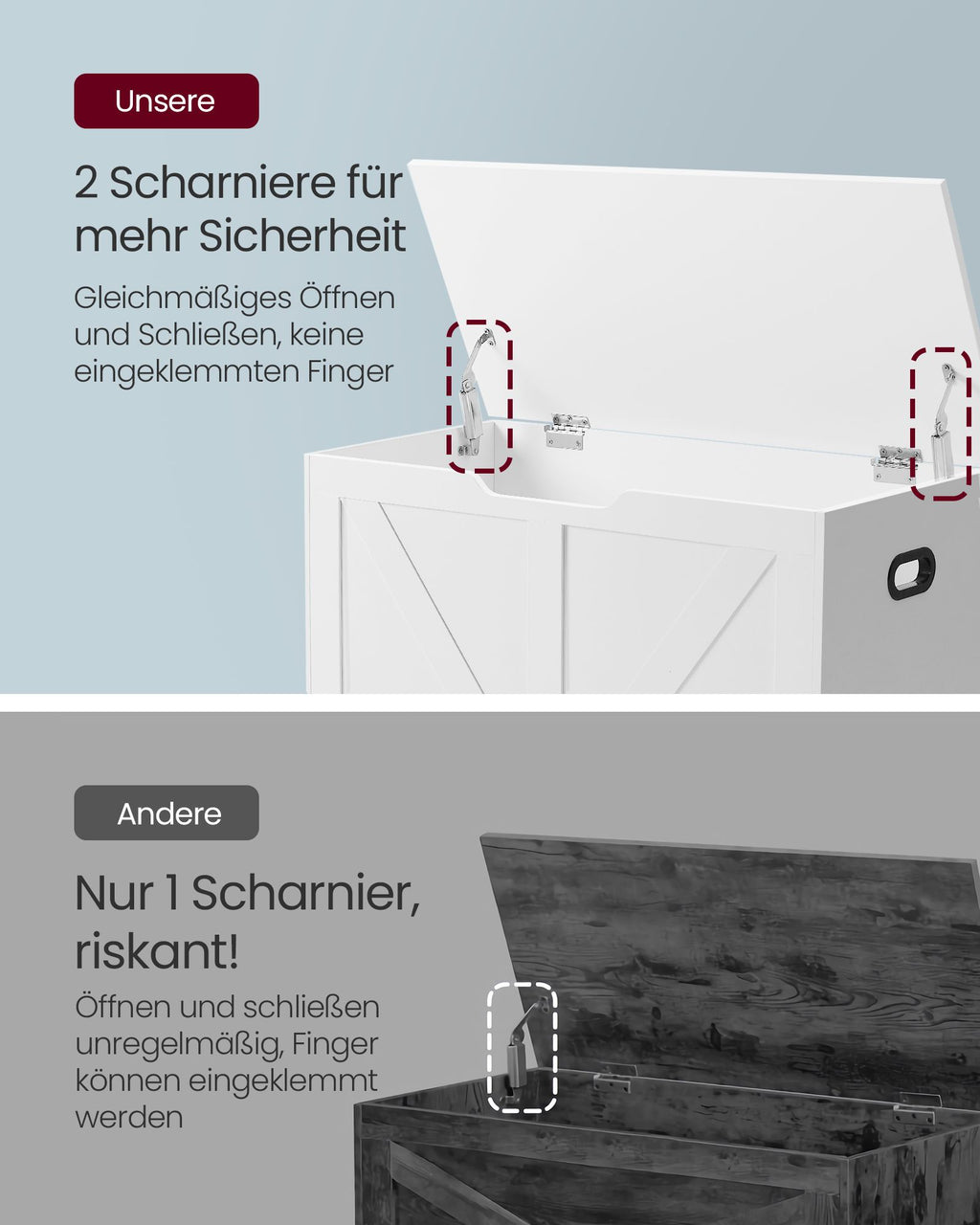 Sitzbank mit Stauraum Scheunenstil weiß