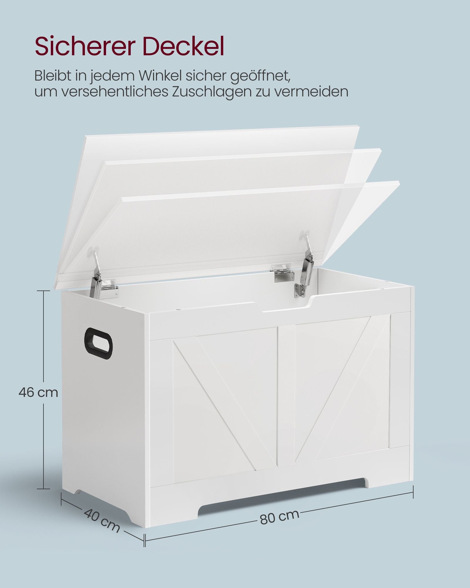 Sitzbank mit Stauraum Scheunenstil weiß