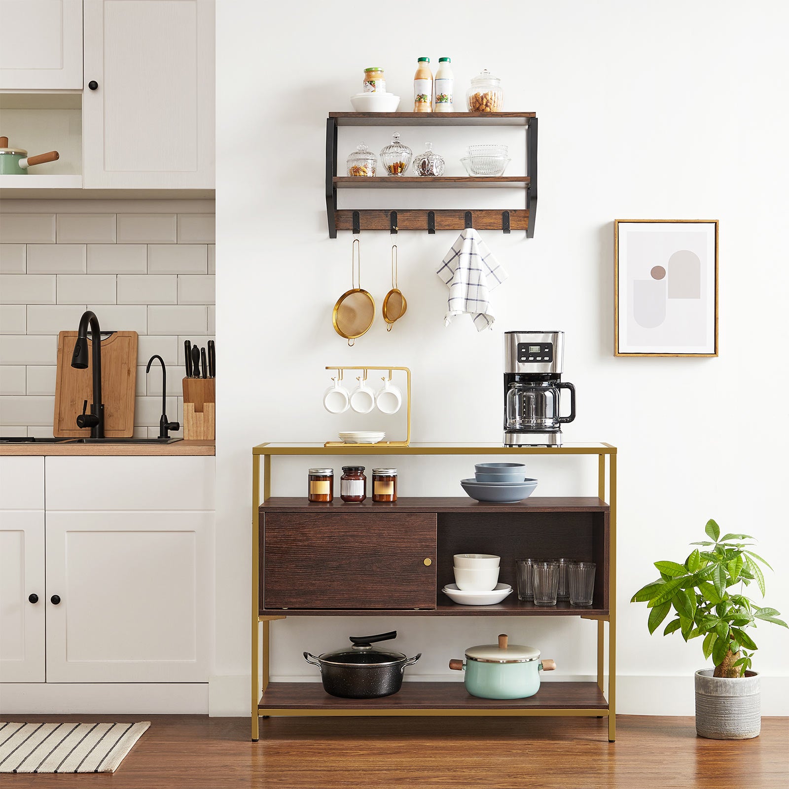 Küchenschrank mit Glasplatte