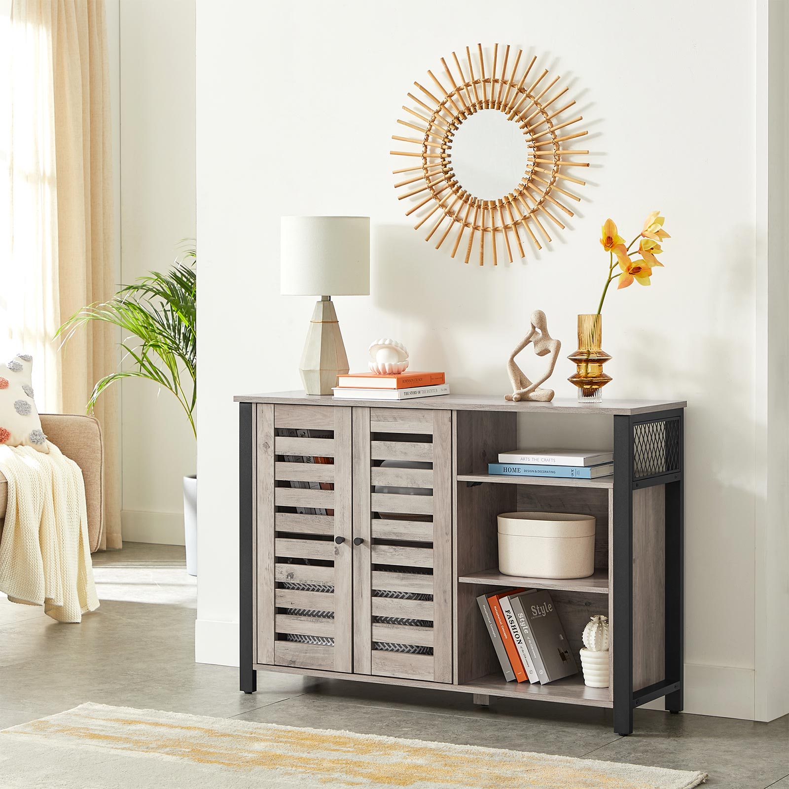 Sideboard Greige-Schwarz