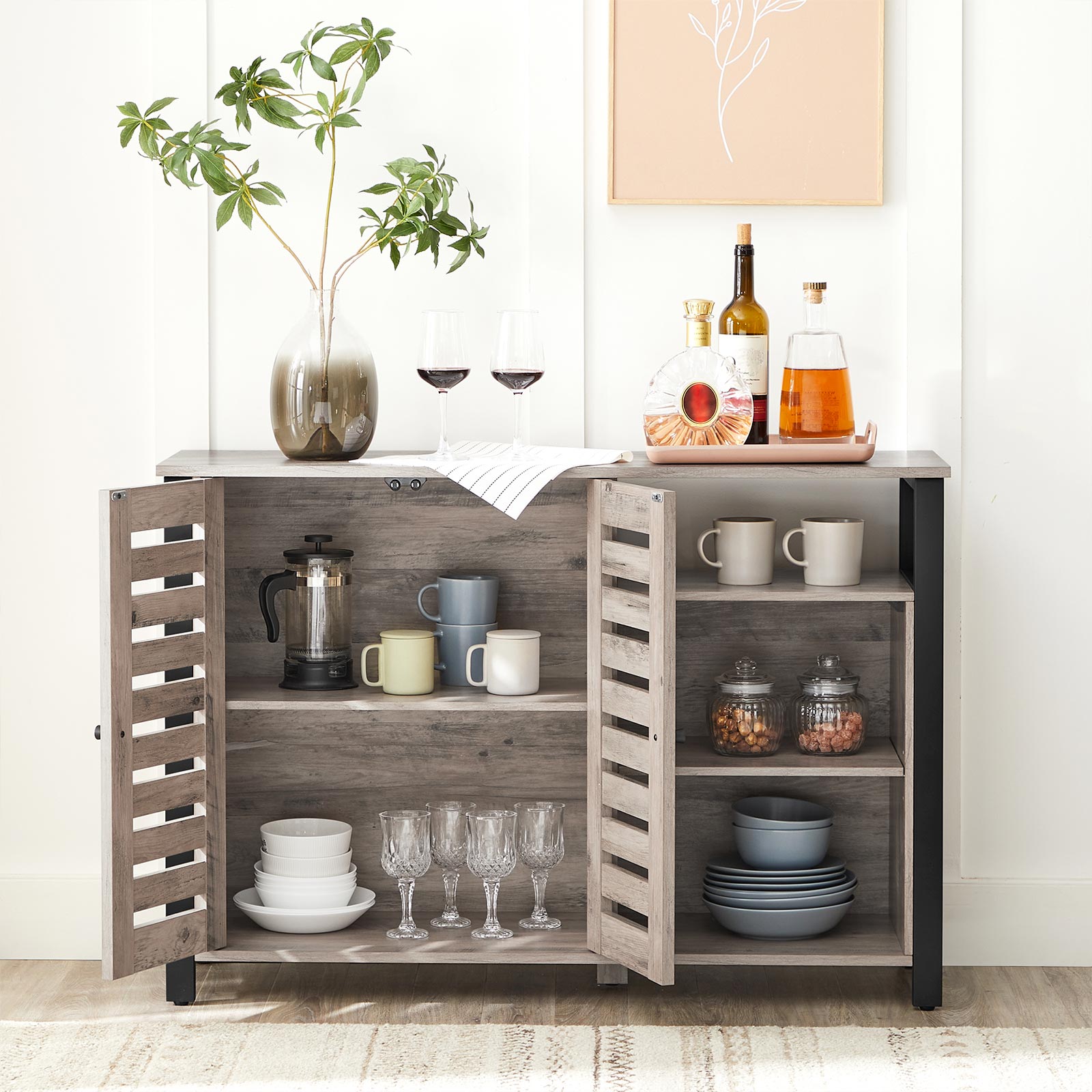 Sideboard Greige-Schwarz