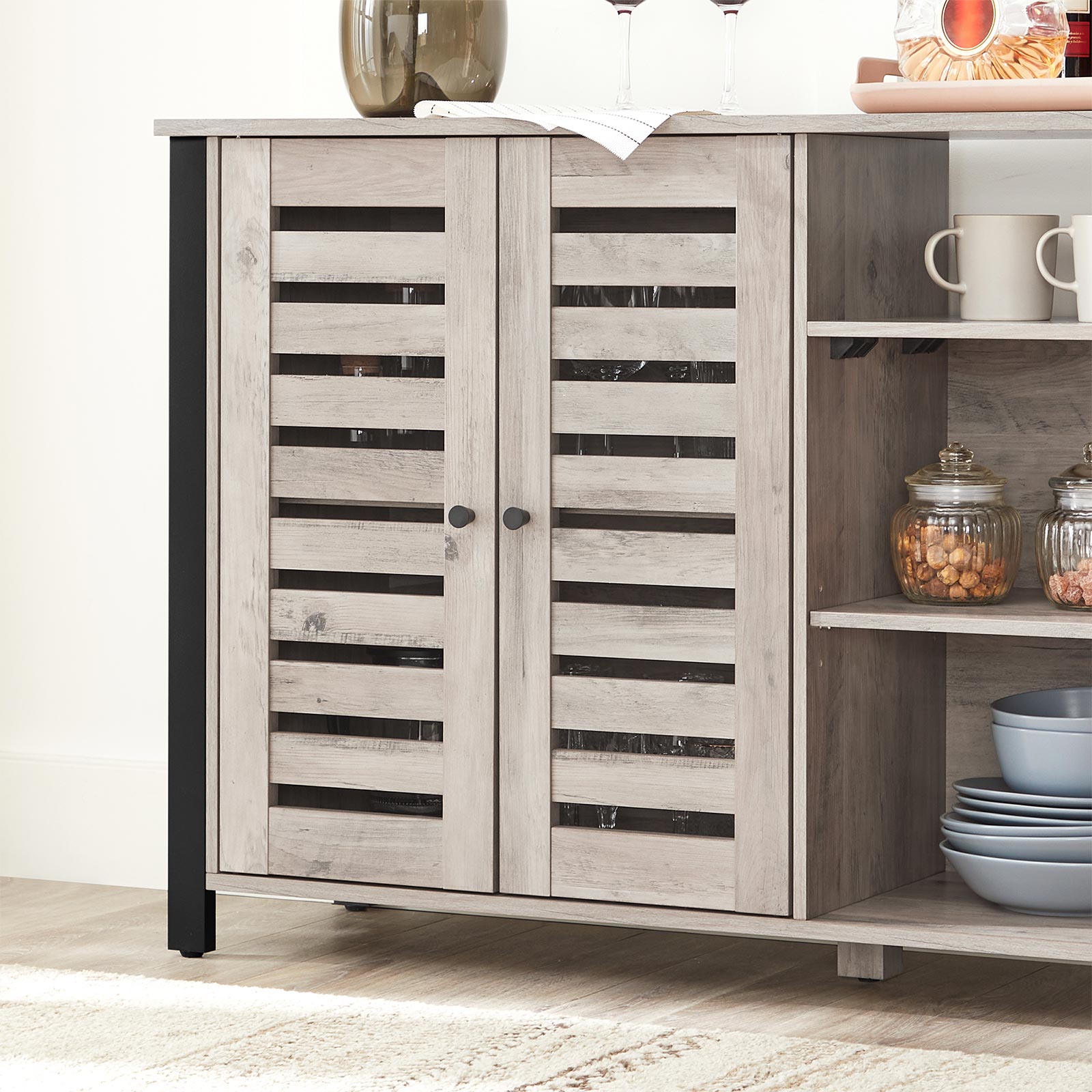 Sideboard Greige-Schwarz