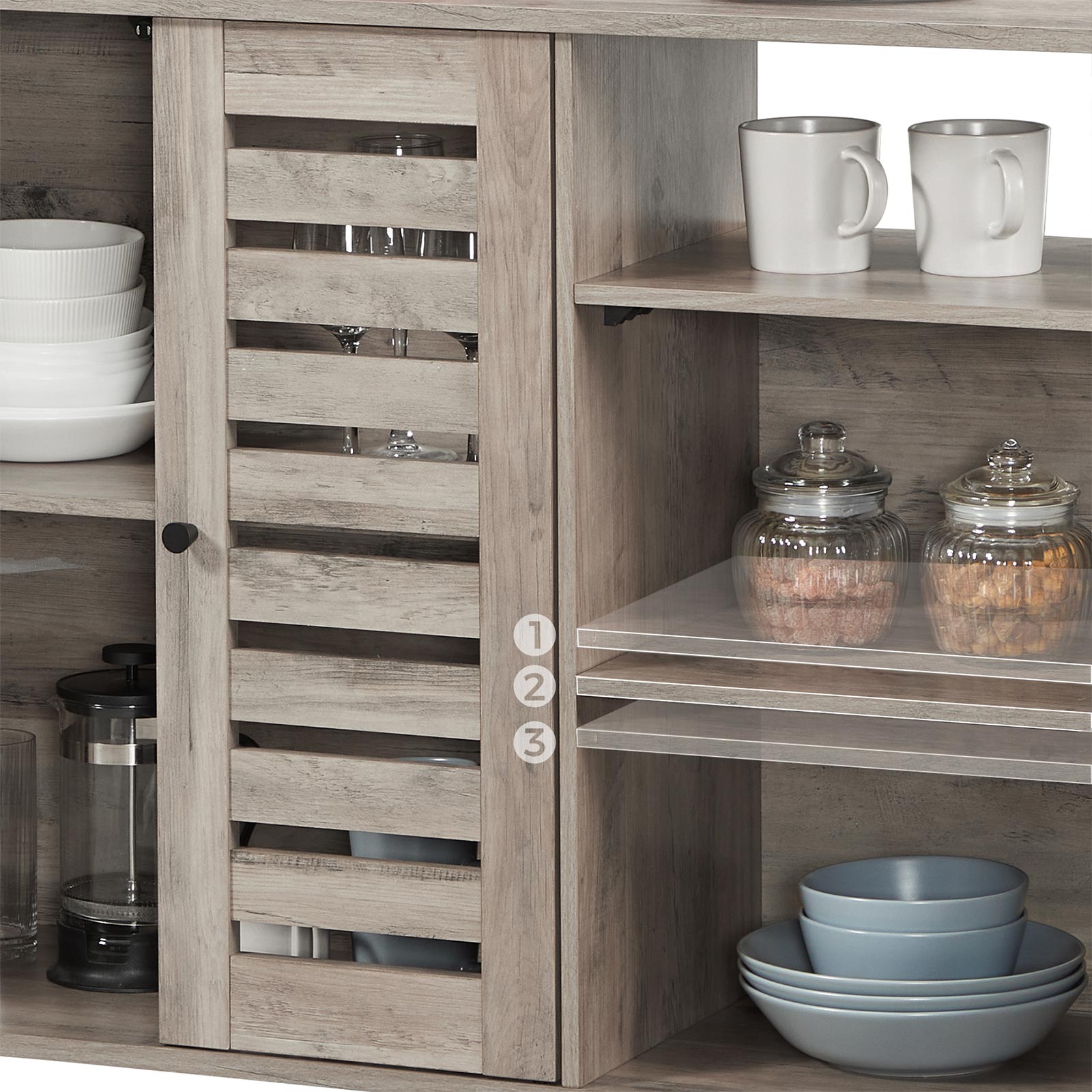 Sideboard Greige-Schwarz