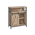 Sideboard mit Schiebetür Landhausstil eichenbraun-schwarz