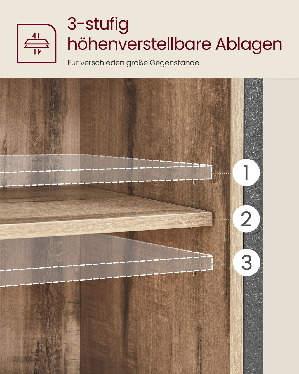 Sideboard mit Schiebetür Landhausstil eichenbraun-schwarz